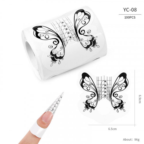 Бумажная форма для наращивания ногтей белого цвета