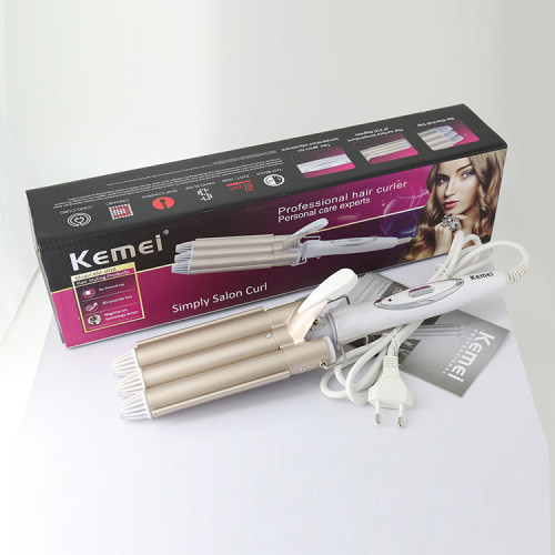 Щипцы Kemei для завивки волос с тройным цилиндром