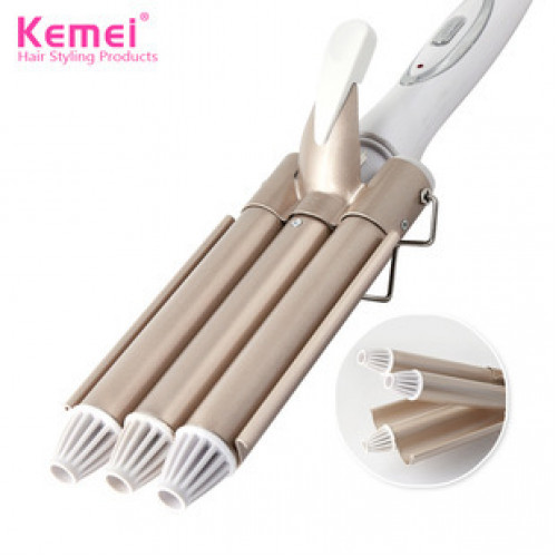 Щипцы Kemei для завивки волос с тройным цилиндром
