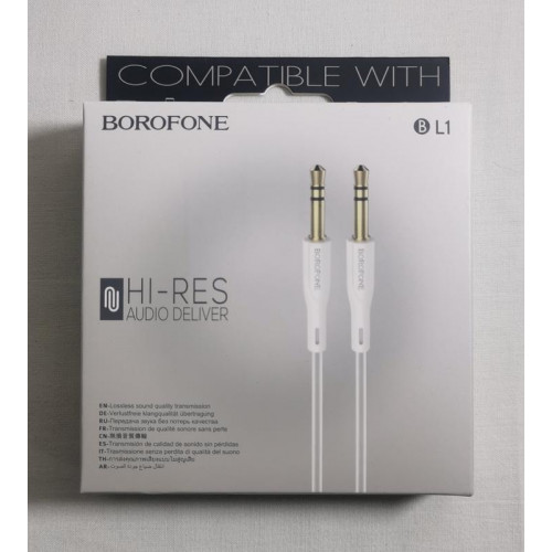 Borofone BL1 AUX Soundlink ağ rəngli audio kabel