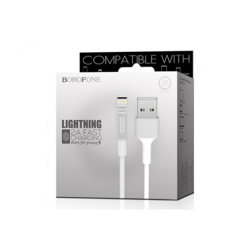 Borofone Wind BX1 белый кабель USB на Lightning / Apple 2A 1m