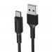 Borofone Wind BX1 USB - Type-C 3A 1m qara rəngli kabel