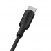Borofone Wind BX1 USB - Type-C 3A 1m qara rəngli kabel