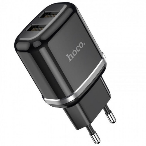 Hoco N4 2 USB черная зарядное устройство на 2.4A