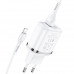 Hoco N4 2 USB на 2.4A белое зарядное устройство с кабелем USB на Lightning / Apple
