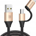 Baseus 2-si 1-də USB - Micro USB və Type-C başlıqlı kabel