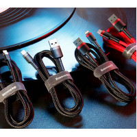 Baseus Fule 2,4A 1m USB - Lightning / Apple qara kabel Baseus Fule 2,4A 1m USB - Lightning / Apple qara kabel