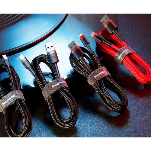 Baseus Fule 2A USB - Lightning / Apple 3 metrlik qara kabel