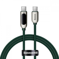Кабель Baseus PD 100W с цифровым дисплеем Type-C на Type-C ( темно - зеленый ) Кабель Baseus PD 100W с цифровым дисплеем Type-C на Type-C ( темно - зеленый )