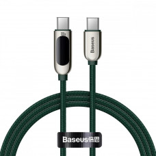 Кабель Baseus PD 100W с цифровым дисплеем Type-C на Type-C ( темно - зеленый ) Кабель Baseus PD 100W с цифровым дисплеем Type-C на Type-C ( темно - зеленый )