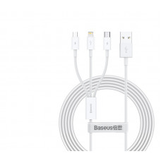 Кабель Baseus Winner 3,5 А, 1,5 м USB на Type-C / Lightning ( Apple ) / Micro USB ( белый ) Кабель Baseus Winner 3,5 А, 1,5 м USB на Type-C / Lightning ( Apple ) / Micro USB ( белый )