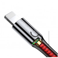 Baseus C-shaped Light USB - Lightning / Apple indikatorlu qırmızı kabel Baseus C-shaped Light USB - Lightning / Apple indikatorlu qırmızı kabel