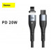 Baseus Zinc Magnetic Series 20W Type-C - Lightning ( Apple ) maqnitli kabel