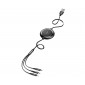 Выдвижной кабель 3 в 1 Baseus Golden Circle one USB на Micro USB / Lightning ( Apple ) / Type-C