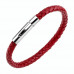 Красный кожаный браслет с магнитной застежкой