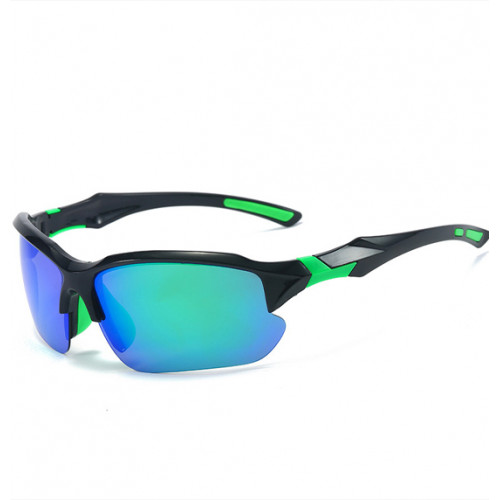 Черно-зеленые спортивные очки