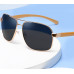 Мужские солнцезащитные очки с золотистой металлической оправой