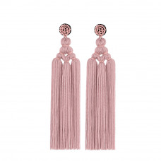Сережки из розовых веревок Сережки из розовых веревок